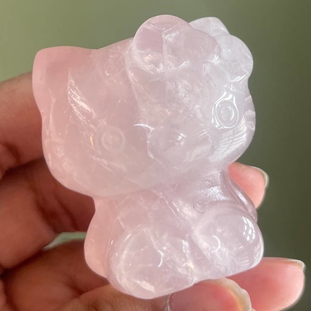 Rose Quartz Crystal Hello Kitty